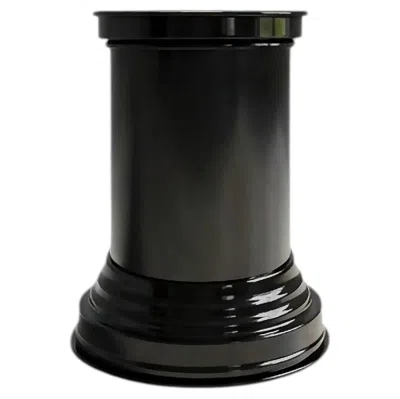 Pre-owned Caspal Italian Art Deco Black Glossy Side Table, Contemporary Design, In Stock