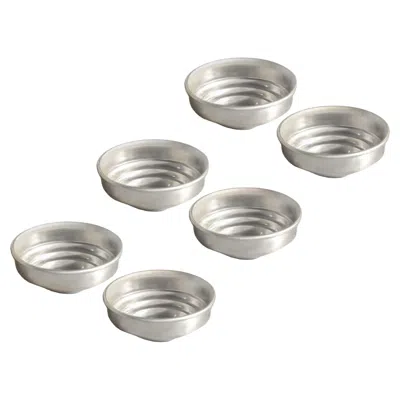 Pre-owned Caspal Silver-plated Metal Bowl Set Of 20, Italian Contemporary Tableware In Gray