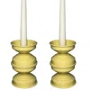 Caspal Yellow Gift Set Large Butter Glossy Candlesticks – Handmade Italian Design In Yellow