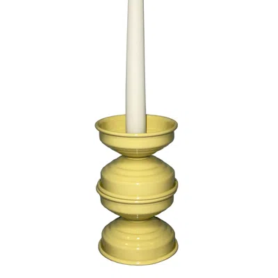 Caspal Yellow Large Butter Glossy Candleholder - Italian Design