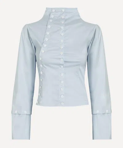 Caspar The Label Women's Baby Blue Poet Long-sleeve Shirt
