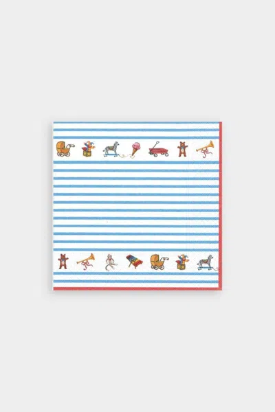 Caspari Bebe Paper Cocktail Napkins In Blue In Brown