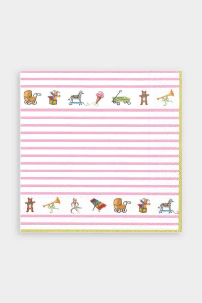 Caspari Bebe Paper Luncheon Napkins In Pink In Orange