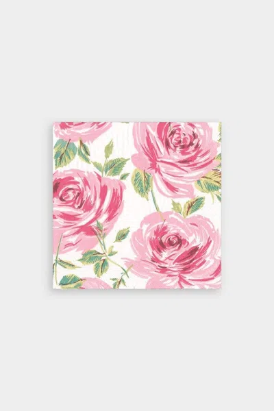 Caspari Bella Rosa Paper Cocktail Napkins In Pink In Pattern