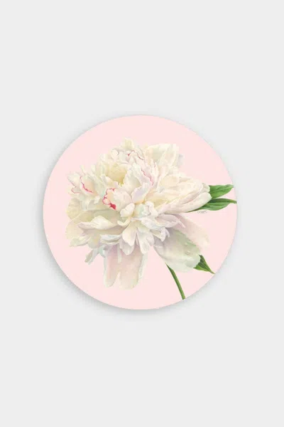 Caspari Duchess Peonies Paper Salad & Dessert Plates In Blush In Blue