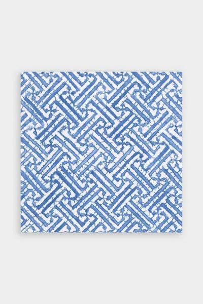 Caspari Fretwork Paper Luncheon Napkins In Blue