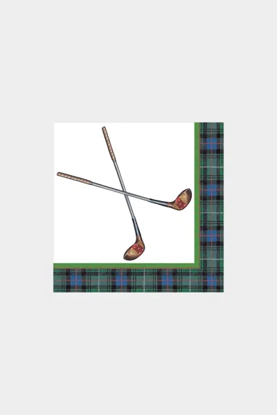 Caspari Golfing Paper Cocktail Napkins In Blue