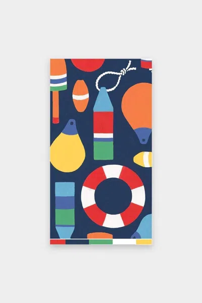 Caspari Harbor Paper Guest Towel Napkins In Navy In Black
