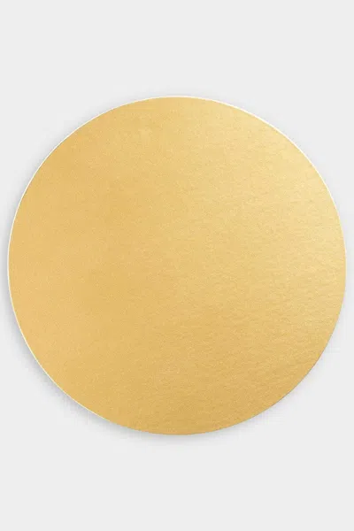 Caspari Luster Round Felt-backed Placemat In Gold In Yellow