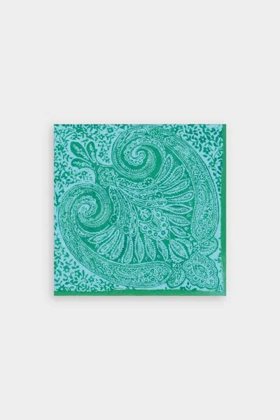 Caspari Paisley Medallion Paper Cocktail Napkins In Turquoise In Green