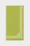 Caspari Rive Gauche Cotton Tea Towel In Spring Green - Each