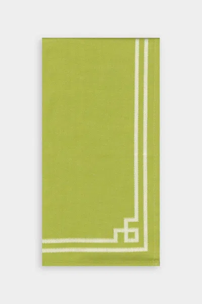 Caspari Rive Gauche Cotton Tea Towel In Spring Green - Each