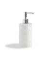Cassadecor Embossed Wicker Design Porcelain Soap/lotion Dispenser In White
