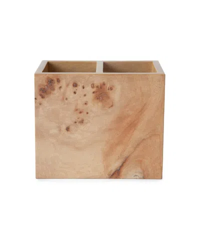 Cassadecor Petra Burl Wood Toothbrush Holder In Burled Wood