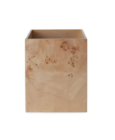 Cassadecor Petra Burl Wood Waste Basket In Burled Wood