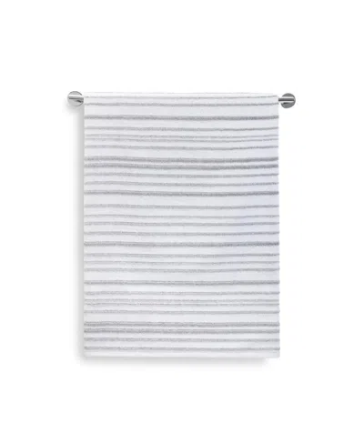Cassadecor Urbane Stripe Cotton Bath Towel, 30" X 56" In Gray,white