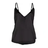 Cassandra Hone Women's Black Silk Camisole - Alligator Printed Back In Black