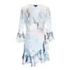 Cassandra Hone Women's Silk Wrap Dress Mini - White In White