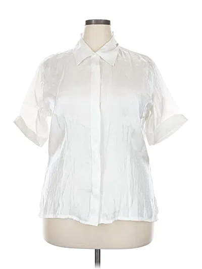Pre-owned Cassee's Short Sleeve Blouse In White