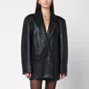 Cassell Black Double-breasted Leather Jacket