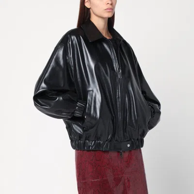 CASSELL CASSELL | BLACK LEATHER BOMBER JACKET