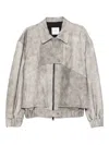 Cassell Collared Zip Jacket In Gray
