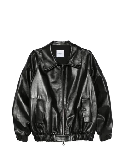 Cassell High-neck Leather Jacket In Animal Print