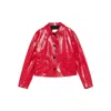Cassell Embossed-effect Leather Jacket In Red