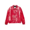 Cassell Embossed Leather Bomber Jacket In Red