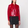 Cassell Short Red Leather Jacket In Red