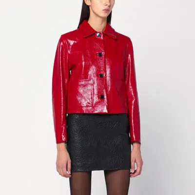 Cassell Women's Short Leather Jacket In Red