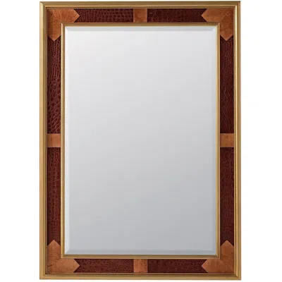 Pre-owned Cassigoli Crocodile Wall Mirror With Gold Leaf In Gray