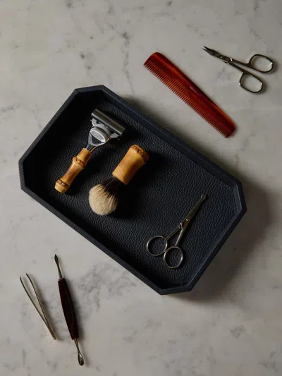 Cassigoli Del Monte Leather Hexagonal Vide Poche  Abask Luxury Gift In Black