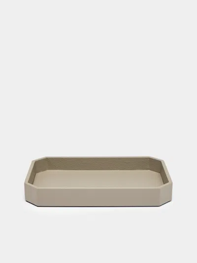 Cassigoli Del Monte Leather Hexagonal Vide Poche  Abask Luxury Gift In Gray