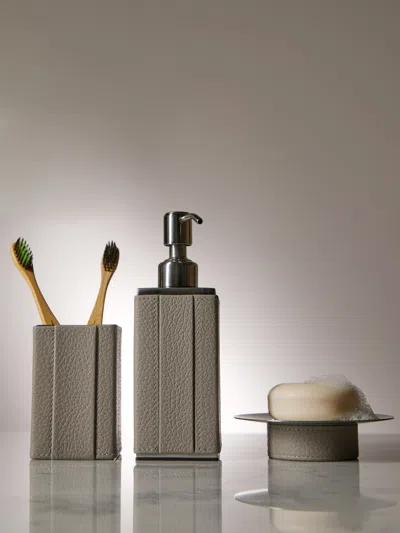 Cassigoli Miramare Leather Bath Collection (set Of 3)  Abask Gift Set In Gray
