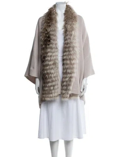 Pre-owned Cassin Cashmere Open Front Sweater In Neutrals