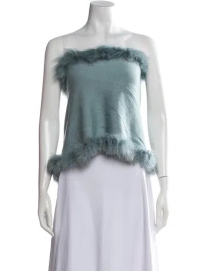 Pre-owned Cassin Cashmere Strapless Top In Blue