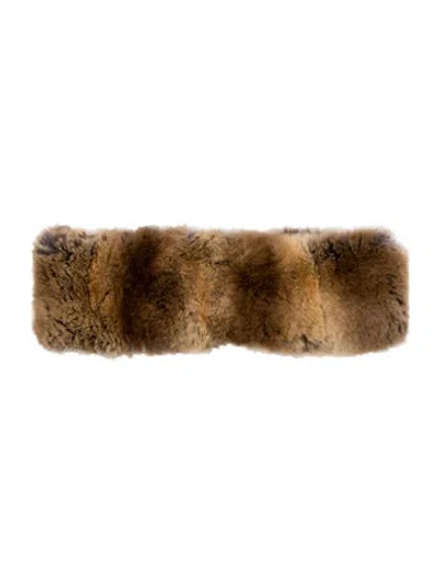 Pre-owned Cassin Fur Headband In Brown