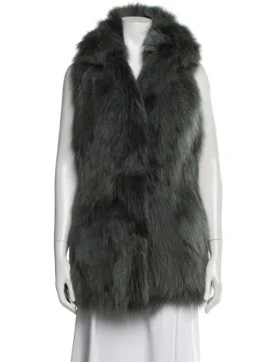 Pre-owned Cassin Fur Sleeveless Top In Green