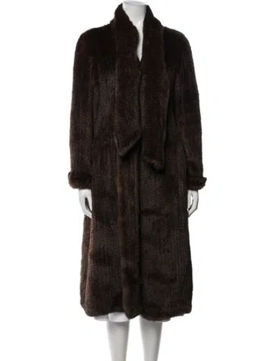 Pre-owned Cassin Mink Fur Coat In Brown