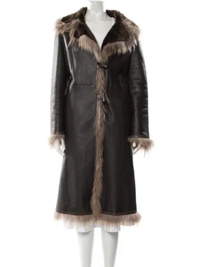 Pre-owned Cassin Shearling Faux Fur Coat In Brown