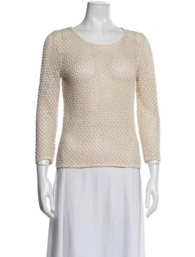 Pre-owned Cassin Silk Crew Neck Top In Neutrals