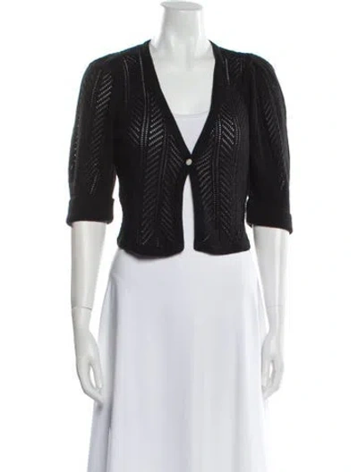 Pre-owned Cassin Silk V-neck Sweater In Black