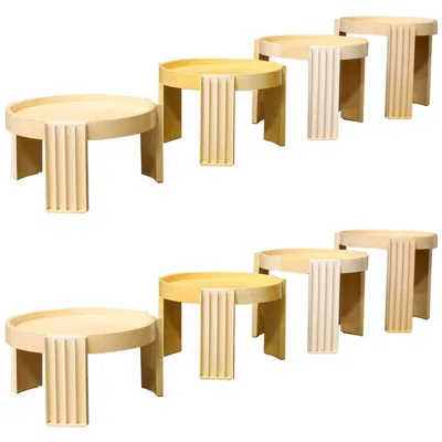 Pre-owned Cassina 1967, Gianfranco Frattini For , 8 Pieces Of Marema Stacking Tables In Sand