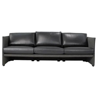 Pre-owned Cassina 1980s Mario Bellini For  Black Leather Software Tilbury Sofa