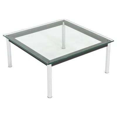 Pre-owned Cassina 2000s Le Corbusier Perriand Jeanneret Lc10-p Square Coffee/side Table In Gray