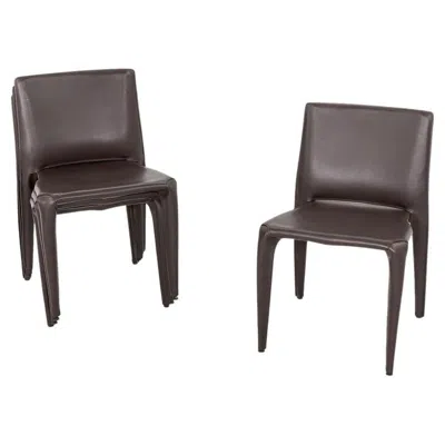 Pre-owned Cassina 2010s Mario Bellini For  Bull 422 Dining Chair In Brown Leather