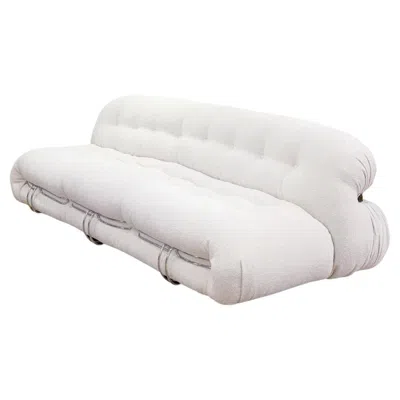 Pre-owned Cassina 944 Soriana 3-seat Sofa In Tess Look Bianco In Gray