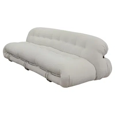 Pre-owned Cassina 944 Soriana 3-seat Sofa In Tess Look Corda In Gray