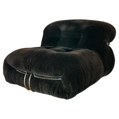 Pre-owned Cassina Afra And Tobia Scarpa Brown Velvet Soriana Lounge Chair For , 1969